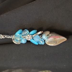 Paparazzi silver & Turquoise ChaCha Necklace